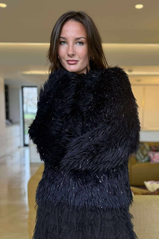 Claudia Shaggy Knit Black